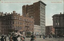 Junction, San Pueblo Avenue, Broadway and 14th Street Oakland, CA Postcard Postcard Postcard