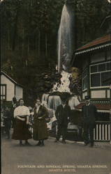 Fountain and Mineral Spring, Shasta Springs, Shasta route Postcard