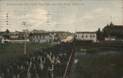 Workmen from Mare Island Navy Yard and Main Street Vallejo, CA Postcard Postcard Postcard