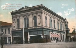 Old fellows building and First National Bank Vallejo, CA Postcard Postcard Postcard