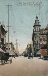 Cor Main and El Dorado streets, looking East on Main Postcard