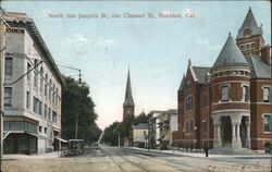 North San Joaquin St. , Channel St. Stockton, CA Postcard Postcard Postcard