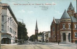 North San Joaquin St. , Channel St. Stockton, CA Postcard Postcard Postcard