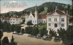 The Catholic Church and San rafael Hall Postcard