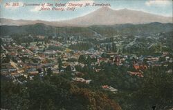 Panorama of San Rafael, Showing Mt. Tamapais California Postcard Postcard Postcard