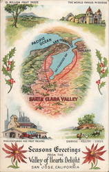 Seasons greetings from The Valley Of Hearts Delight Postcard