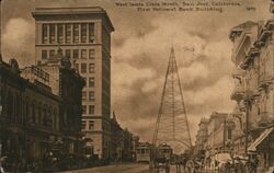 First National Bank Building, West Santa Clara Street Postcard