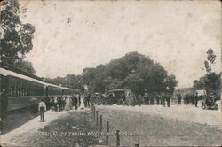 Arrival of train Boyes Hot Springs, CA Postcard Postcard Postcard