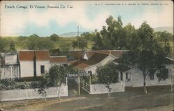 French Cottages Postcard