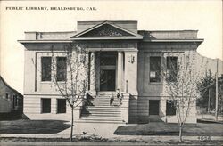 Public Library, Healdsburg, Cal. Postcard