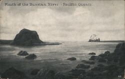 Mouth of Russian River at Pacific Ocean Jenner, CA Postcard Postcard Postcard