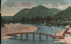 Russian River of the North Western Pacific Railroad Postcard