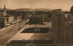 General View and Court House Santa Rosa, CA Postcard Postcard Postcard