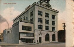 View of Bank Building Postcard