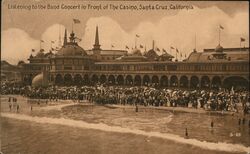 Listening to the Band Concert in Front of the Casino Postcard