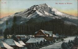 Mount Shasta in winter California Postcard Postcard Postcard