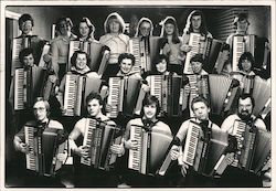 A group of Accordion Players Performers & Groups Large Format Postcard Large Format Postcard Large Format Postcard