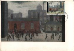 L.S. Lowry: Coming Out of School 1927 Large Format Postcard