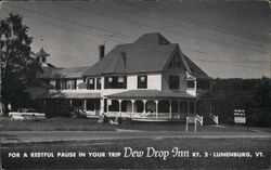 For a Restful Pause In Your Trip Dew Drop Inn Rt 2 Lunenburg VT Vermont Postcard Postcard Postcard