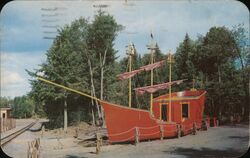 Cpatain Kidd's Pirate Ship in the Enchanted Forest Postcard