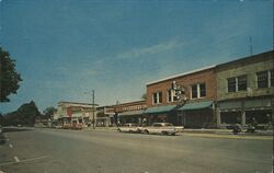 West looking street view of Centreville shopping section Michigan Penrod Studio Postcard Postcard Postcard