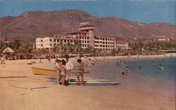 Playa De Hornos Y El Hotel Papagayo Postcard