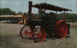 Antique Case Steam Tractor at Hershey Lamp Company Postcard