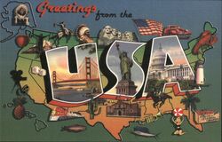 Greetings from the USA 2002 Commemorative Linen Postcard Design Postcard