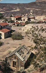 Death Valley View of Scotty's Castle Postcard