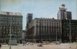 Congress Street Expressway Entrance and Congress Hotel Chicago, IL Postcard Postcard Postcard