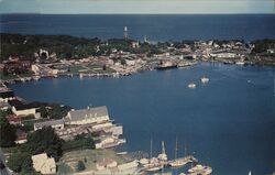 Air View of Charlevoix Harbor Michigan Postcard Postcard Postcard