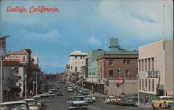 Downtown Georgia Street in Vallejo, California Postcard Postcard Postcard