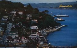 Sausalito - View just North of Golden Gate Bridge California Hilt Hansen Postcard Postcard Postcard