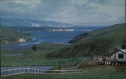 Drakes Estero with Limantour Spit seperating it from Drakes Bay Postcard