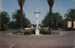 University of Santa Clara Entrance with Replica Mission Cross Postcard