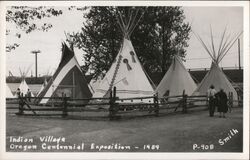 Indian Village, Oregon Centennial Exposition - 1959 Postcard Postcard Postcard