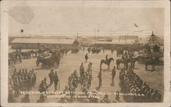 Reviewing US Troops Returning from Mexico. Gen. Pershing in Band Stand Columbus, NM Postcard Postcard Postcard