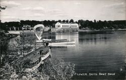 Lower Dells Boat Dock Postcard