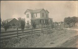 Farm House with Barn in Background Farming Postcard Postcard Postcard