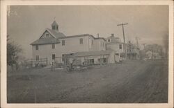 Rural Street Scene, Farm Equipment Postcard