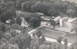 Aerial View of Farmhouse, Barn, Silo, and Out Buildings Wisconsin Farming Postcard Postcard Postcard