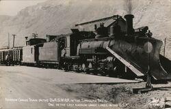 Narrow Gauge Train on the D&R.G.W.RR in the San Jaun Basin Railroad (Scenic) Postcard Postcard Postcard