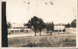 Camp Buildings, Tennis Courts Postcard