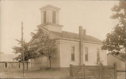 Monochrome photograph of rural structure Postcard