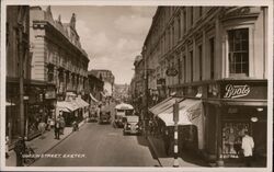 Queen Street Exeter, England Devon Postcard Postcard Postcard