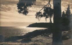 Moonlight on the Rockbound Coast of Maine Southwest Harbor, ME Ballard Photo Postcard Postcard Postcard