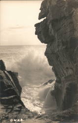 Thunder Hole & Receding Wave Mount Desert Island, ME Ballard Photo Postcard Postcard Postcard