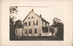 Home with the American Flag Postcard