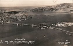 Aerial View of san Francisco-Oakland Bay Bridge California G.G.I.E. Postcard Postcard Postcard