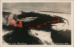 Mauna Loa Eruption January 1949 Postcard